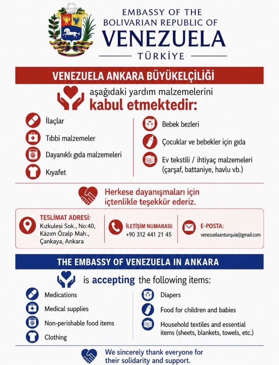 FATMA ŞAHİN’DEN VENEZUELA’YA YARDIM ÇAĞRISI