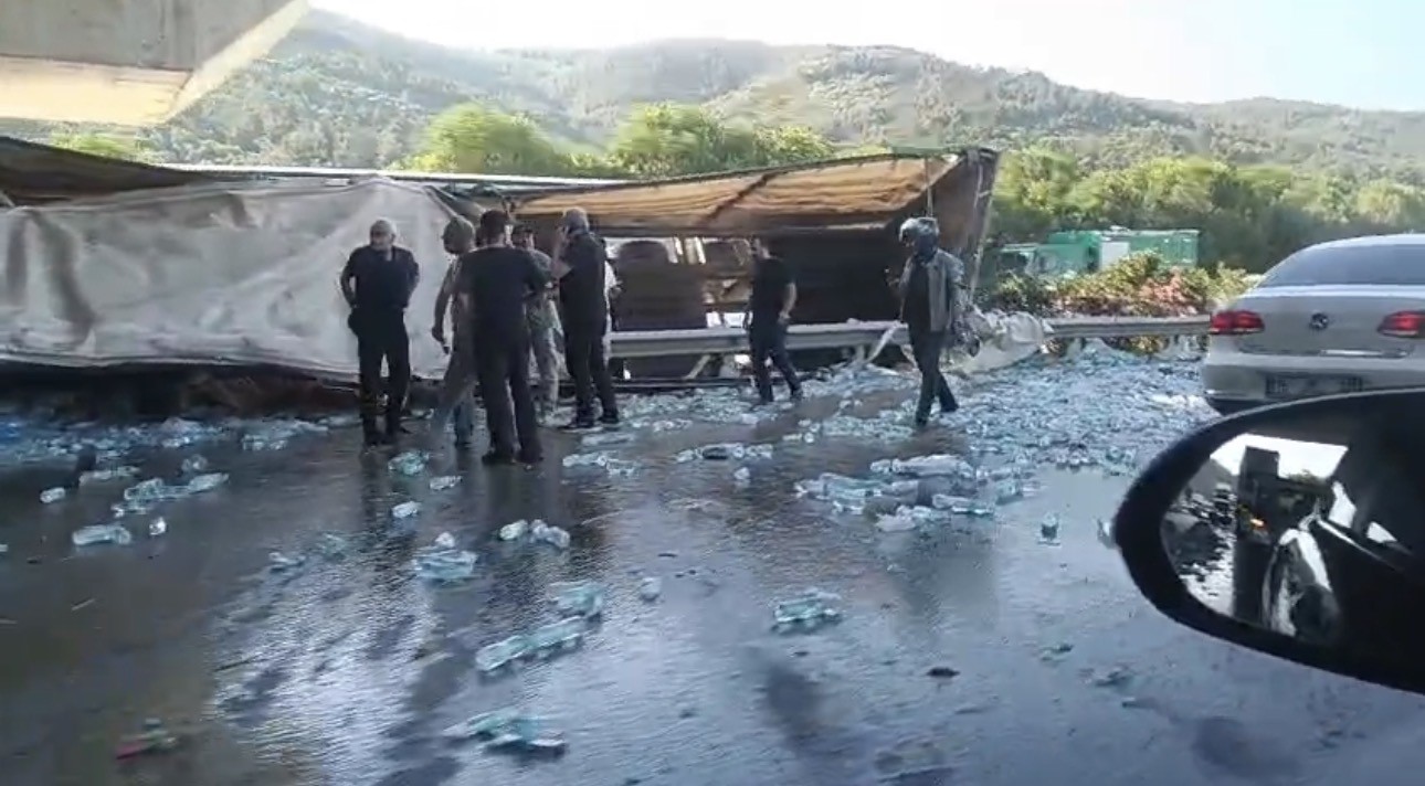 SU YÜKLÜ TIR HIZLI TREN KÖPRÜSÜ AYAĞINA ÇARPTI : SÜRÜCÜ HAYATINI KAYBETTİ