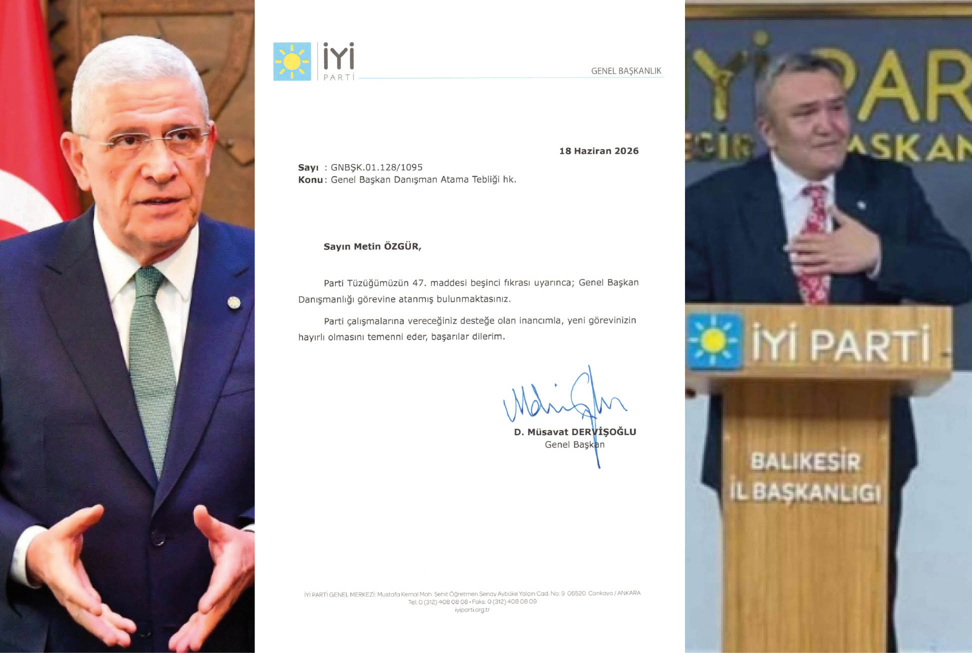 DERVİŞOĞLU HEMŞEHRİMİZ ÖZGÜR’Ü KENDİSİNE DANIŞMAN SEÇTİ