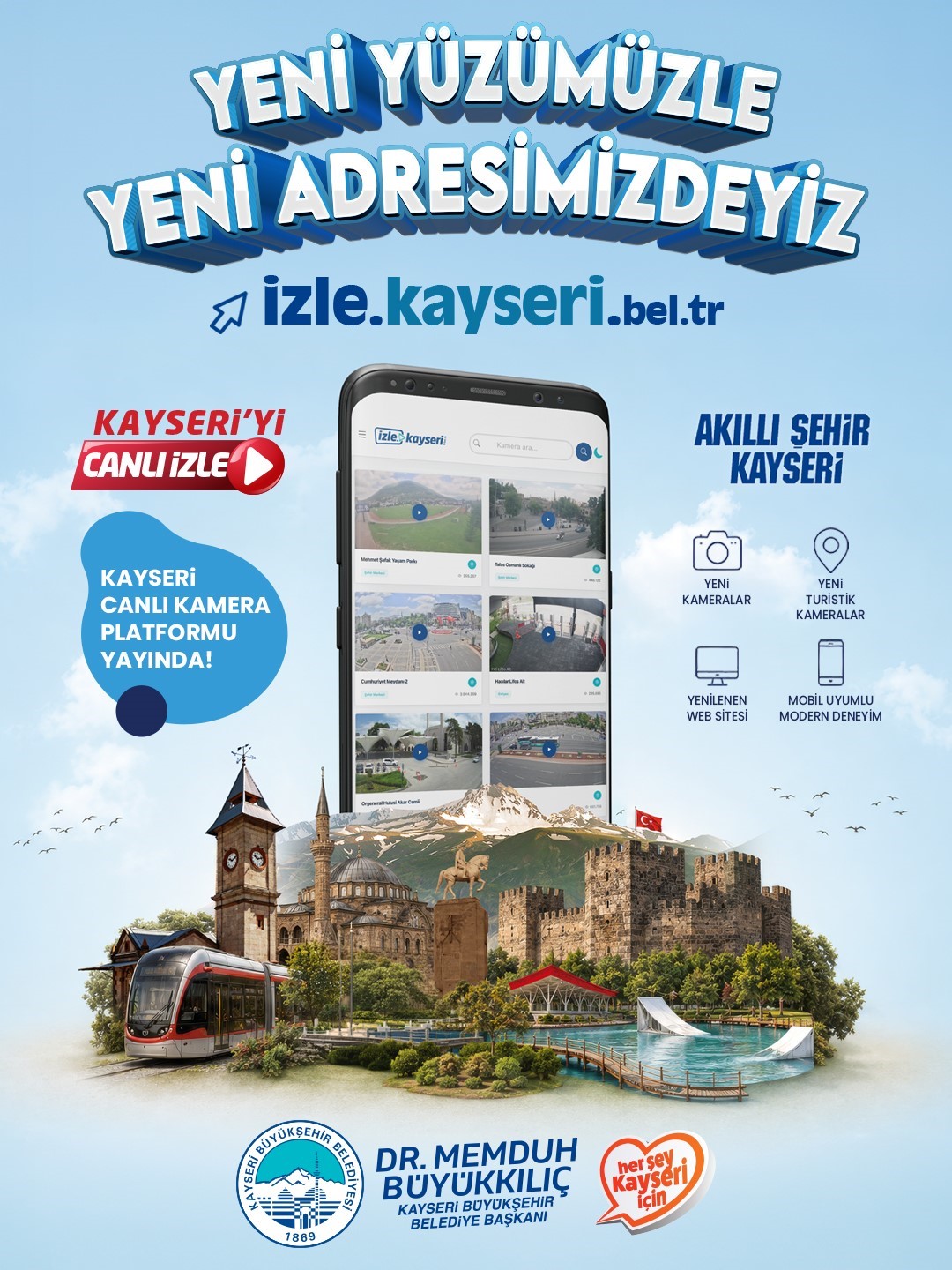 BAŞKAN BÜYÜKKILIÇ’TAN DİJİTAL KAYSERİ VİZYONUNDA YENİ ADIM: İZLE.KAYSERİ.BEL.TR
