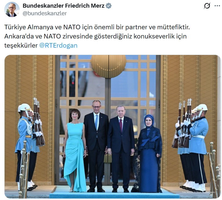 ALMANYA ŞANSÖLYESİ FRİEDRİCH MERZ’DEN TÜRKÇE TEŞEKKÜR PAYLAŞIMI