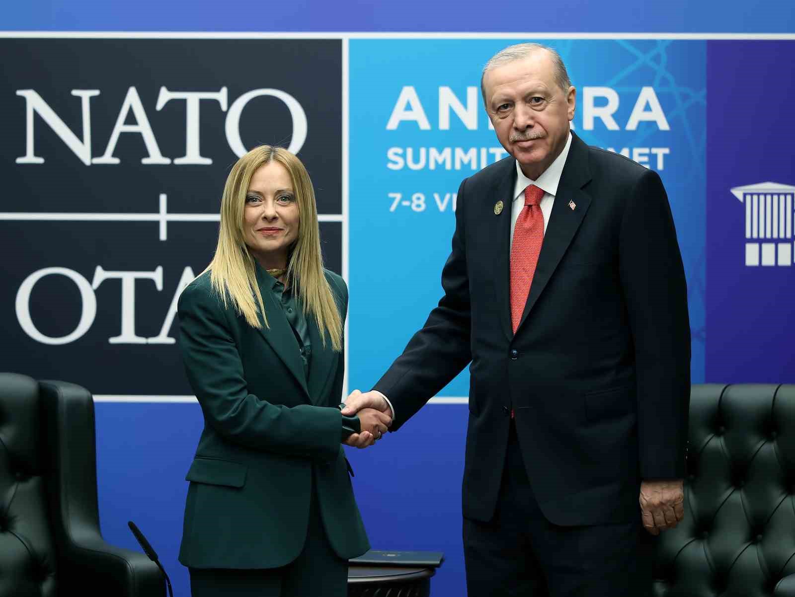 CUMHURBAŞKANI ERDOĞAN, İTALYA BAŞBAKANI MELONİ İLE BİR ARAYA GELDİ