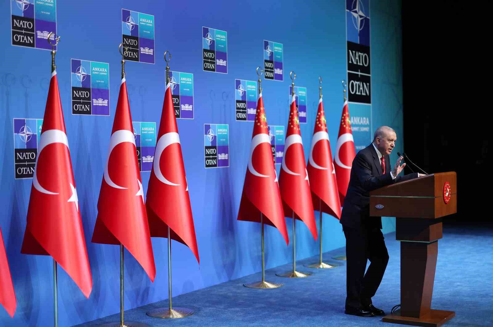 CUMHURBAŞKANI ERDOĞAN: "NATO BİRBİRİNE BAĞIMLI ÜLKELERİN DEĞİL, BİRBİRİNE GÜÇ KATAN MÜTTEFİKLERİN İTTİFAKI OLMALIDIR"