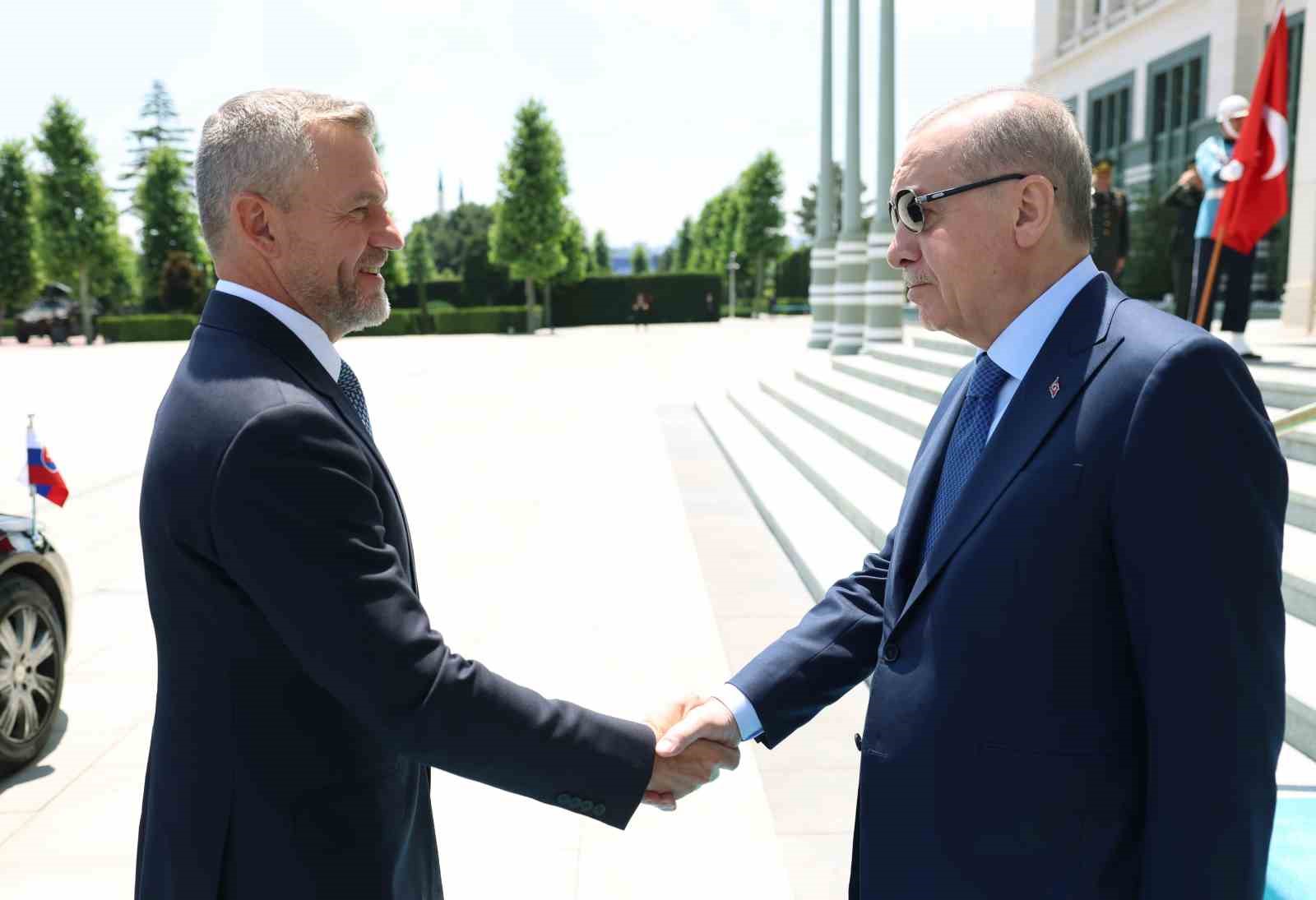 CUMHURBAŞKANI ERDOĞAN, SLOVAKYA CUMHURBAŞKANI PELLEGRİNİ İLE GÖRÜŞTÜ