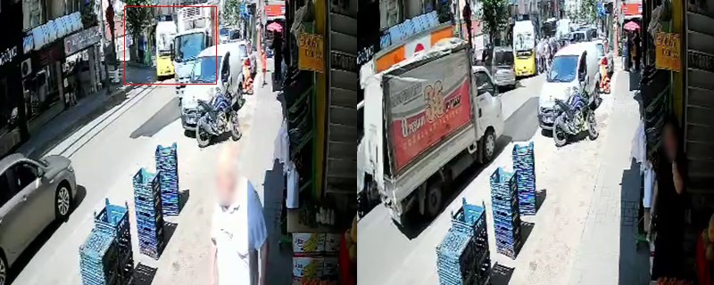 HALK OTOBÜSÜ TALİ YOLDAN ÇIKAN OTOMOBİLLE ÇARPIŞTI