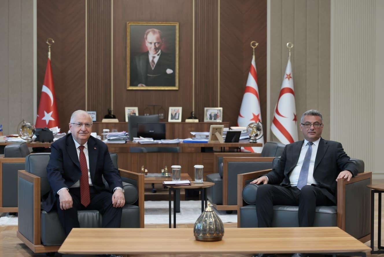 BAKAN GÜLER, KKTC CUMHURBAŞKANI ERHÜRMAN İLE BİR ARAYA GELDİ