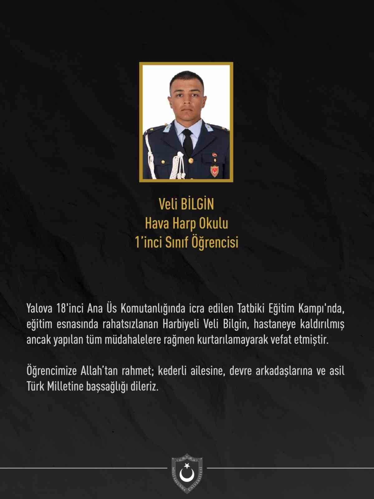HAVA HARP OKULU ÖĞRENCİSİ VELİ BİLGİN EĞİTİM SIRASINDA RAHATSIZLANARAK HAYATINI KAYBETTİ