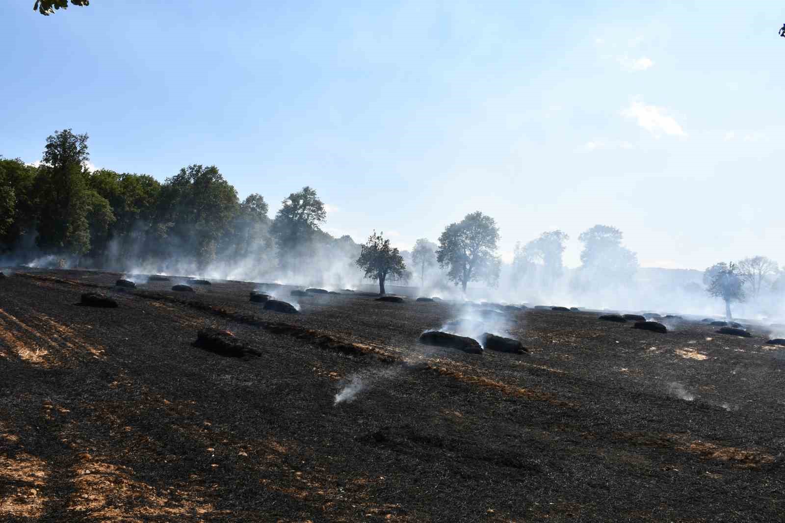 SAMSUN’DA HASAT SIRASINDA YANGIN: YAKLAŞIK 300 DÖNÜM BUĞDAY EKİLİ ALAN HASAR GÖRDÜ