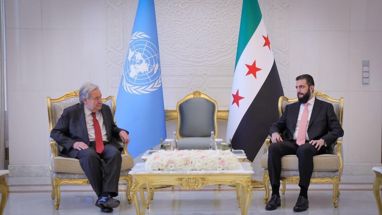 BM GENEL SEKRETERİ GUTERRES, SURİYE DEVLET BAŞKANI ŞARA İLE GÖRÜŞTÜ