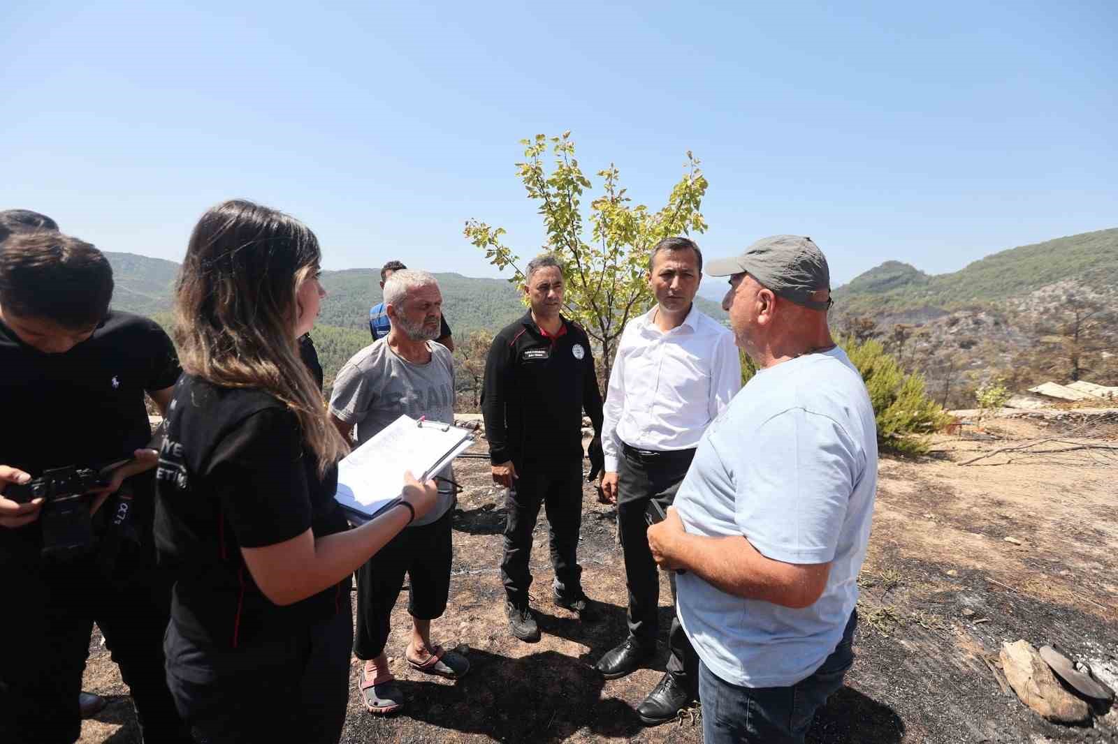 MUĞLA BÜYÜKŞEHİR BELEDİYESİ’NDEN YANGIN BÖLGESİNDE HASAR TESPİTİ ÇALIŞMASI