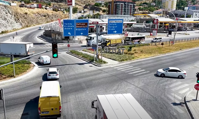 YOZGATTA TRAFİK EKİPLERİNDEN DRONELİ DENETİM
