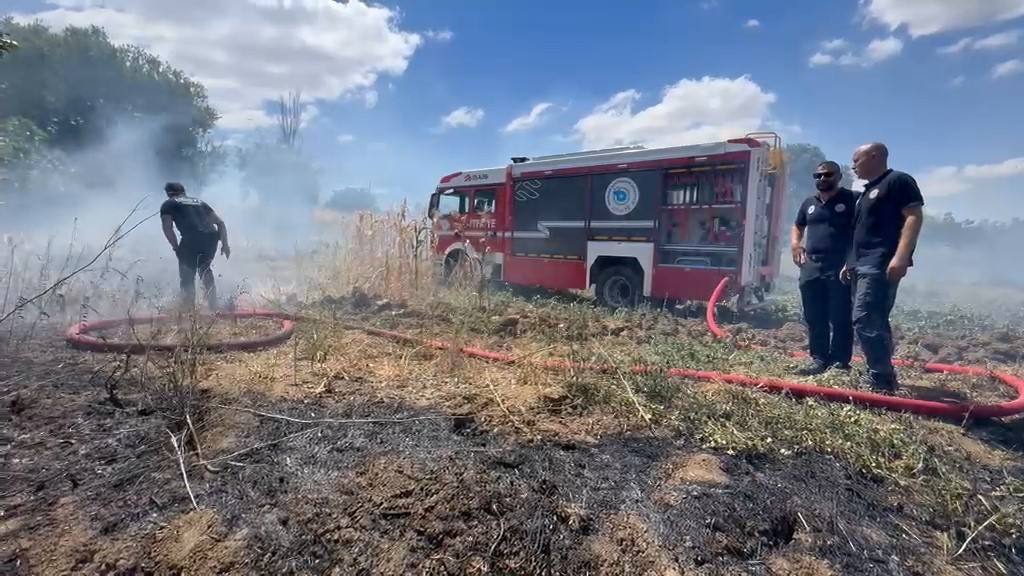 TEKİRDAĞ’DA ANIZ YANGINI 100 DEKARLIK ALANA ZARAR VERDİ