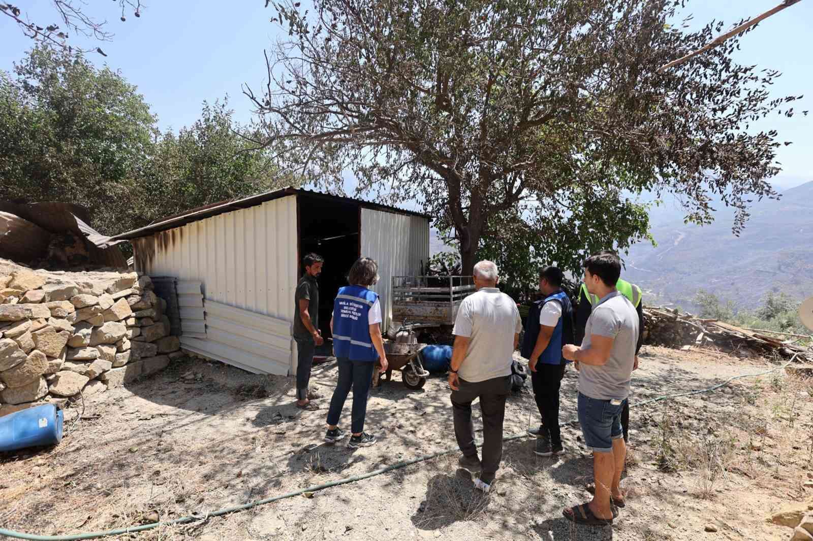YANGINDA ZARAR GÖREN ÇİFTÇİLERE MUĞLA BÜYÜKŞEHİR DESTEĞİ