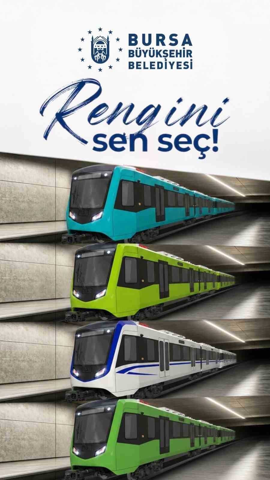 BURSA BÜYÜKŞEHİR, YENİ RAYLI SİSTEM ARAÇLARININ RENK SEÇİMİNİ VATANDAŞLARA BIRAKTI