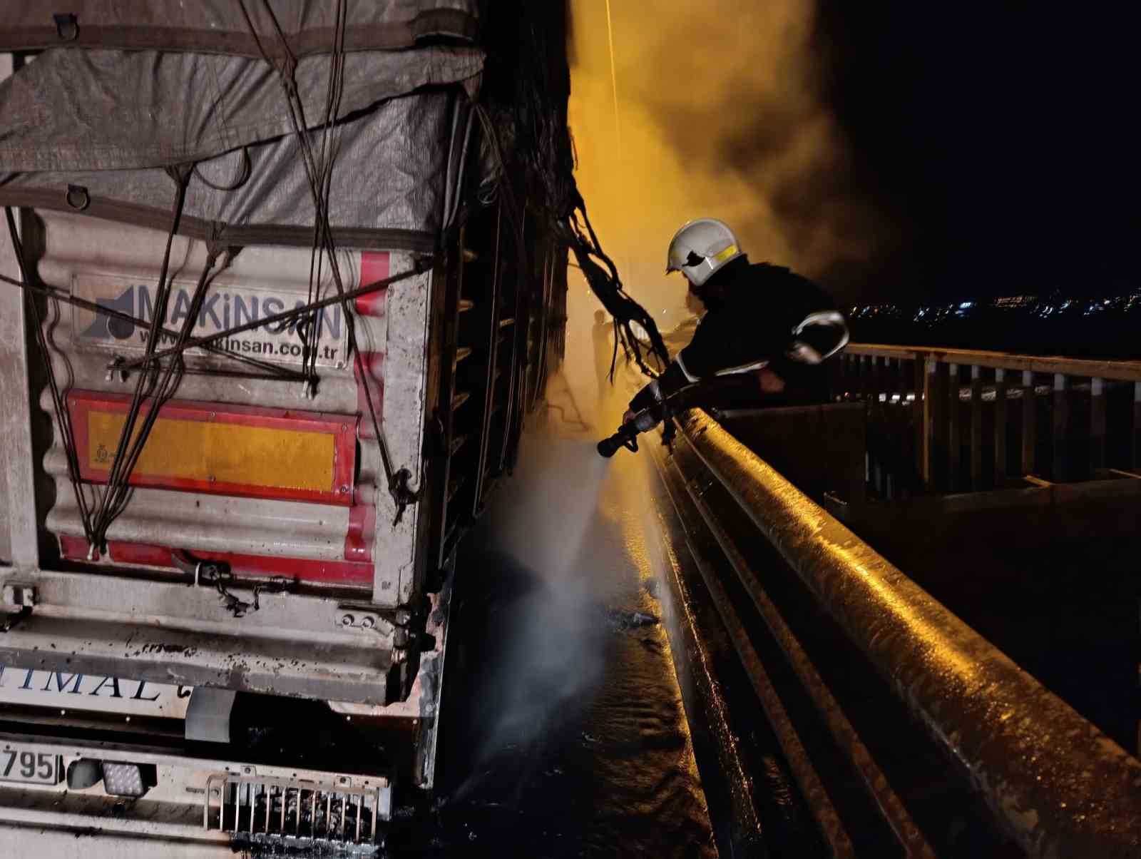 ŞANLIURFA’DA SEBZE YÜKLÜ TIR ALEV ALEV YANDI