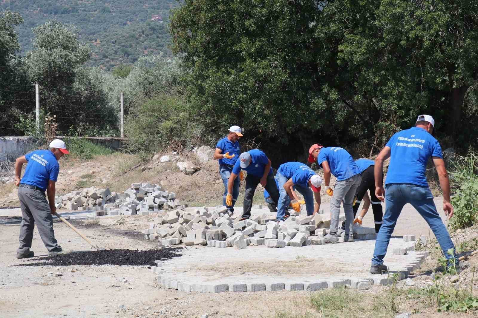 BOZDOĞAN BELEDİYESİ EYMİR MAHALLESİ’NDE PARKE TAŞI DÖŞEME ÇALIŞMASI TAMAMLANDI