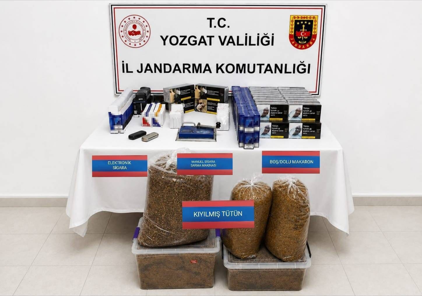 YOZGAT’TA 3 BİN 560 ADET MAKARON ELE GEÇİRİLDİ