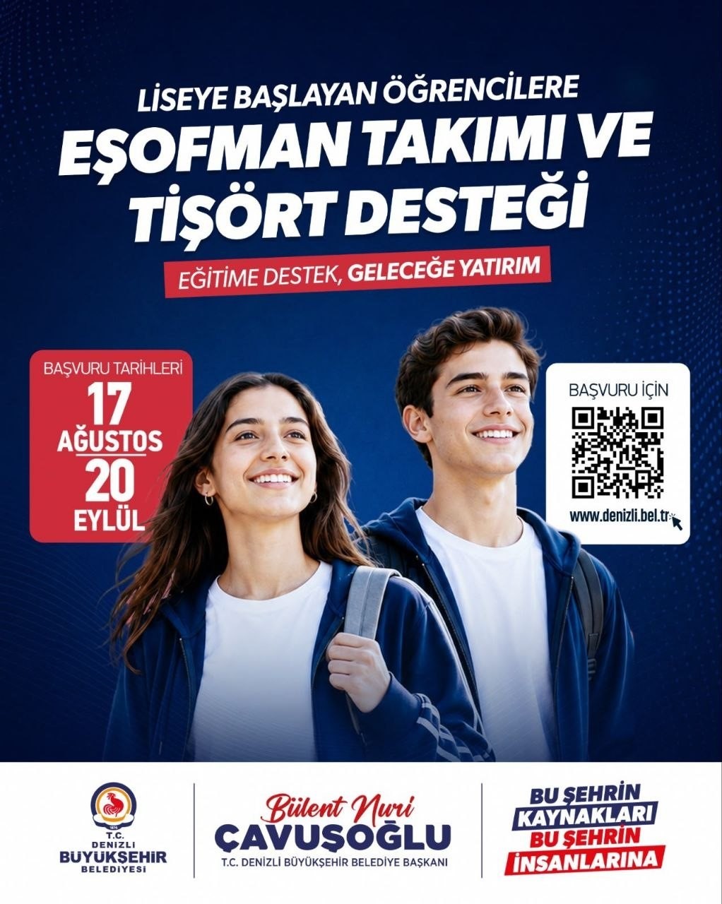 DENİZLİ’DE LİSEYE BAŞLAYACAK OLAN ÖĞRENCİLERE EĞİTİM DESTEĞİ