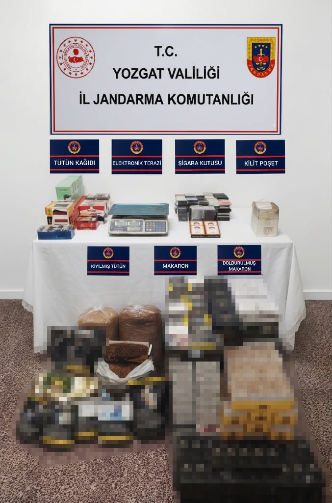 YOZGAT’TA KAÇAK TÜTÜN OPERASYONUNDA 34 BİN MAKARON ELE GEÇİRİLDİ