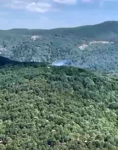 KAZDAĞLARI’NDA YILDIRIM KAYNAKLI ORMAN YANGININA HAVADAN VE KARADAN MÜDAHALE EDİLİYOR