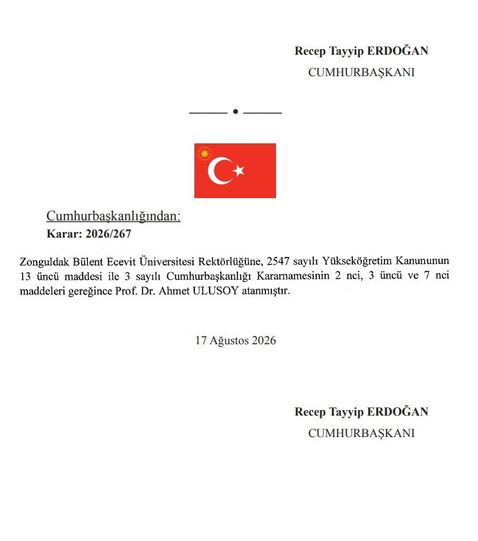 BEUN REKTÖRLÜĞÜNE PROF. DR. AHMET ULUSOY ATANDI