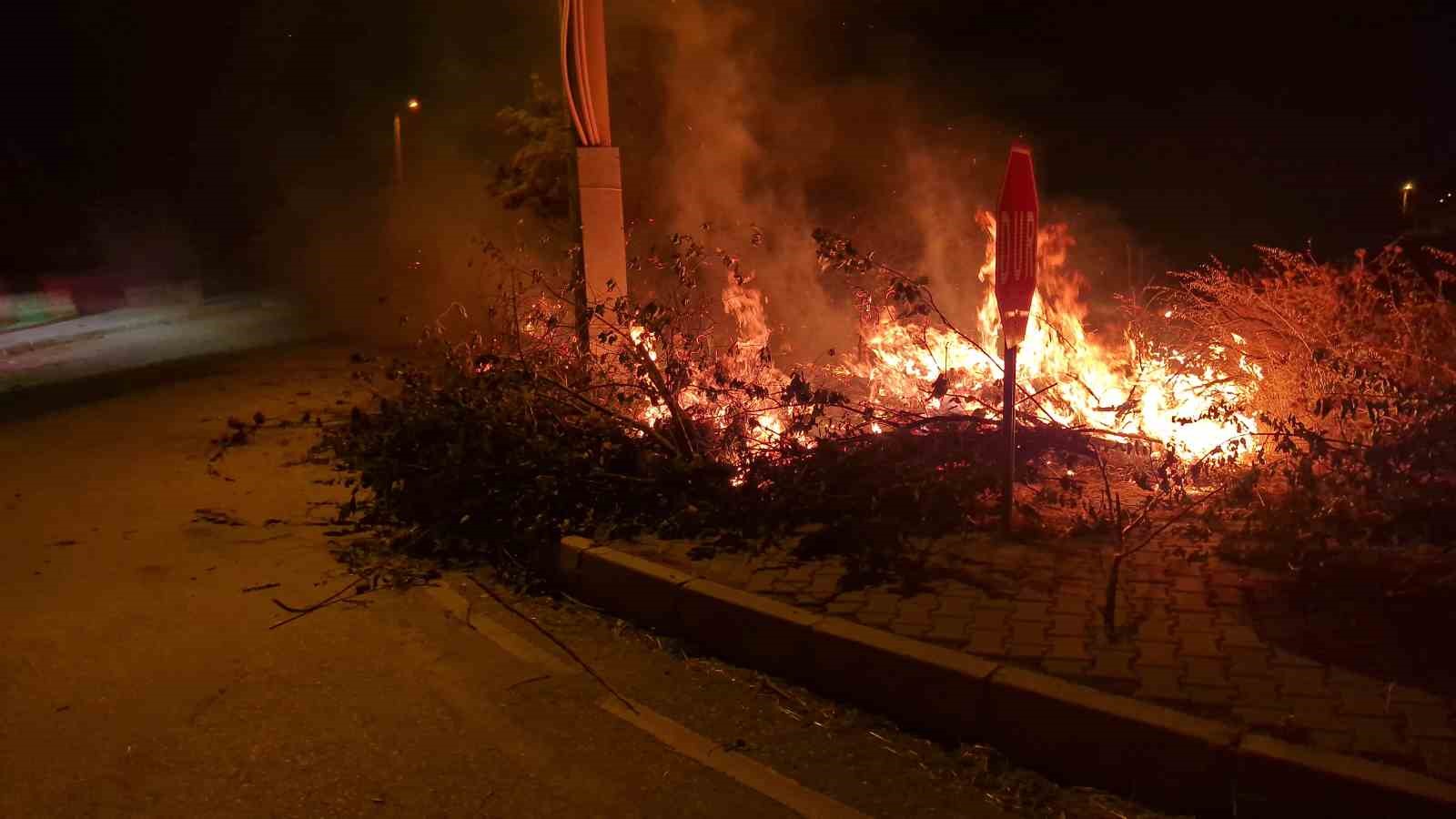 ALACA’DA ÇIKAN ÖRTÜ YANGINI SÖNDÜRÜLDÜ