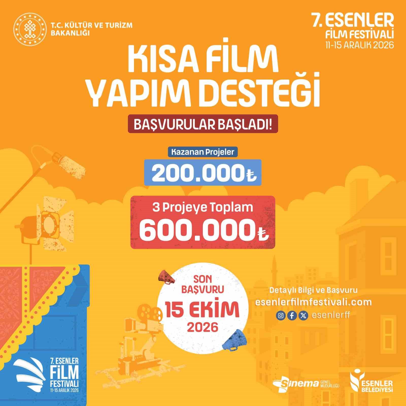 7. ESENLER FİLM FESTİVALİ KAPSAMINDA ’KISA FİLM YAPIM DESTEĞİ’ BAŞVURULARI BAŞLADI