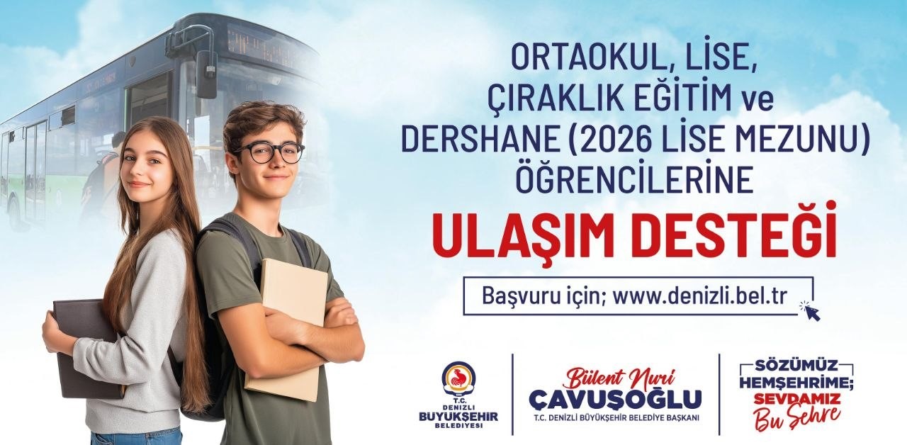 DENİZLİ’DE ÖĞRENCİLERE AYLIK 44 BİNİŞLİK ULAŞIM DESTEĞİ