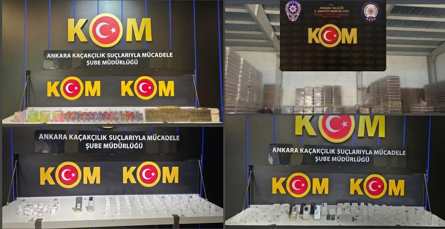 ANKARA’DA KAÇAKÇILIK OPERASYONU: 21 MİLYON LİRALIK KAÇAK MALA EL KONULDU
