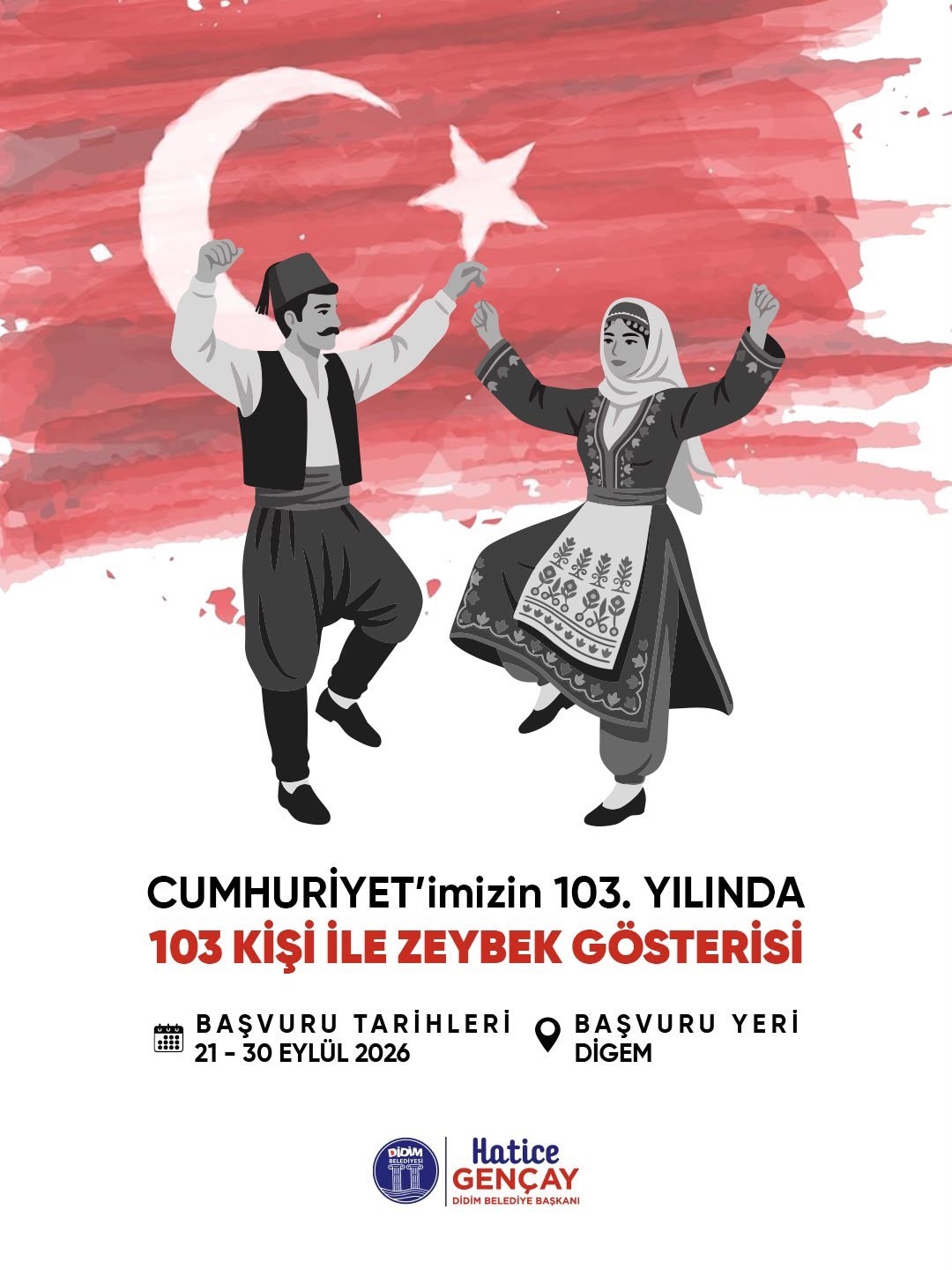 DİDİM’DE 29 EKİM CUMHURİYET BAYRAMI’NDA 103 KİŞİ ZEYBEK OYNAYACAK