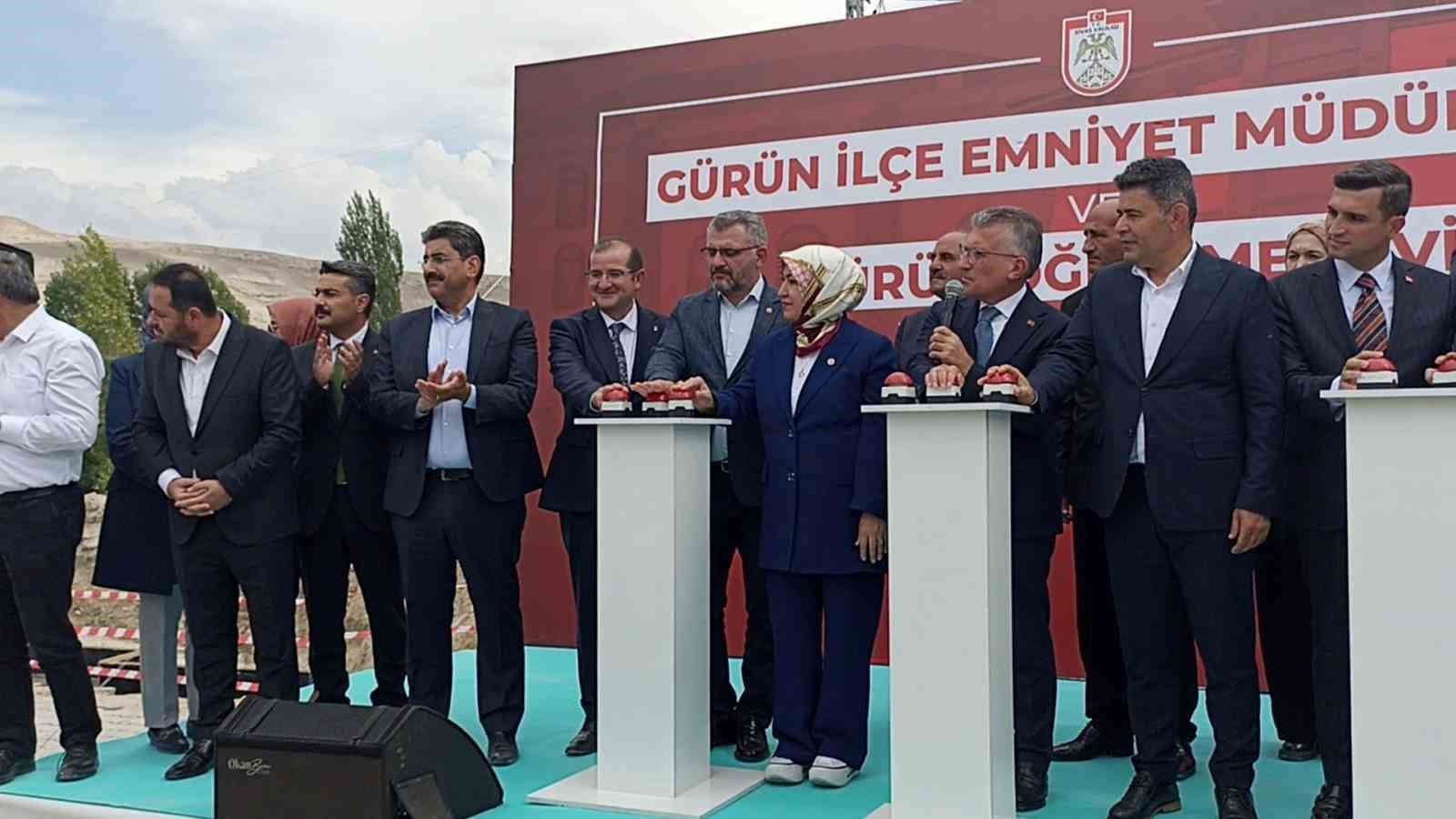 GÜRÜN EMNİYET MÜDÜRLÜĞÜ VE ÖĞRETMENEVİ BİNALARININ TEMELİ TÖRENLE ATILDI