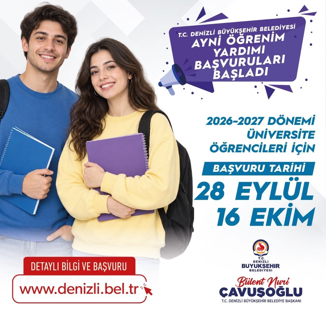 DENİZLİ’DE ÜNİVERSİTE ÖĞRENCİLERİNE EĞİTİM DESTEĞİ