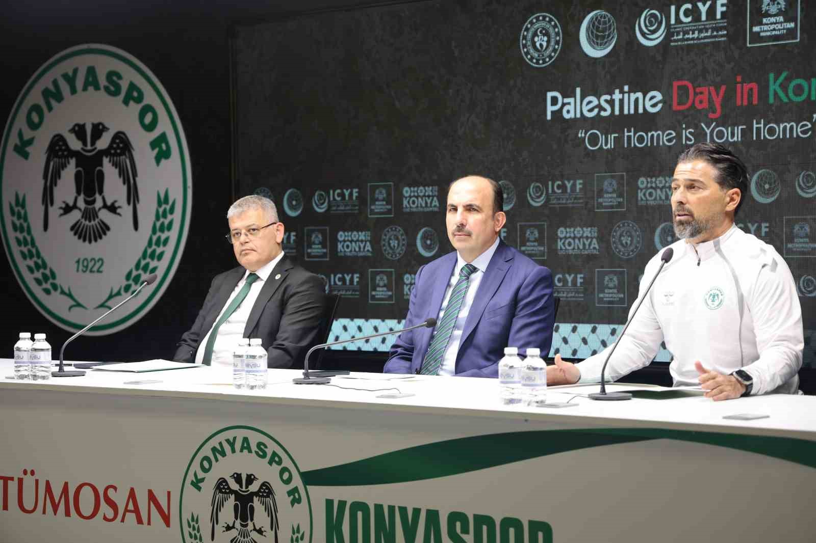 KONYASPOR İLE FİLİSTİN MİLLİ TAKIMI ARASINDA OYNANACAK MAÇ İÇİN HAZIRLIKLAR TAMAM