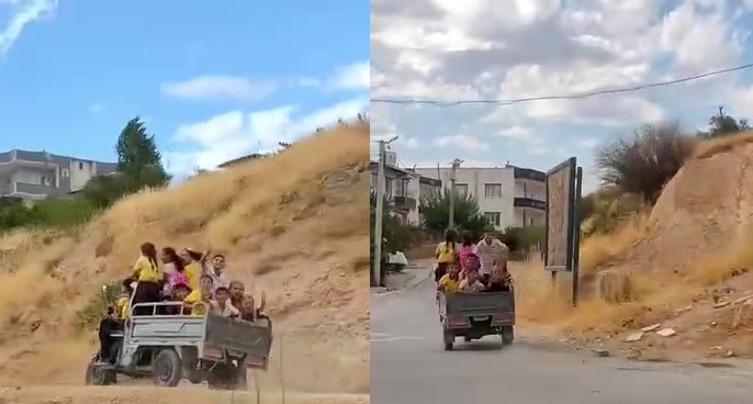 SİİRT’TE ÖĞRENCİLERİN TEHLİKELİ OKUL YOLCULUĞU