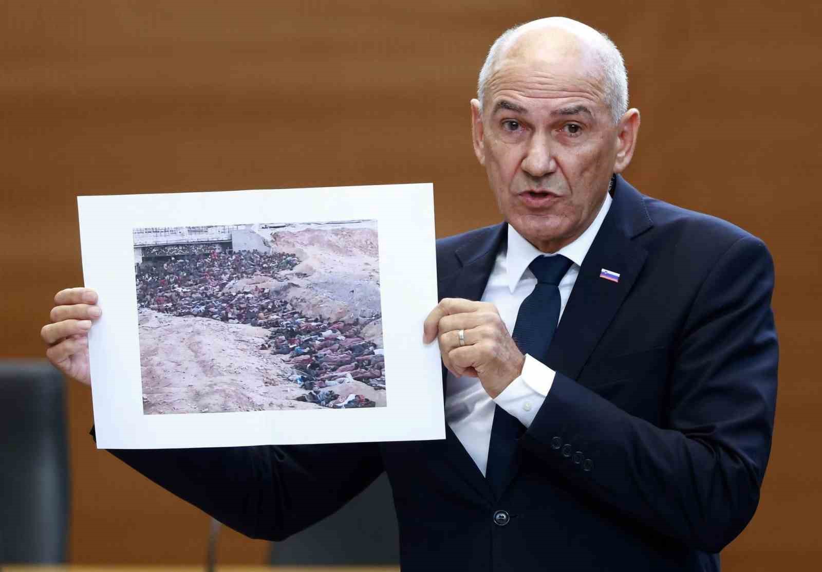 İSRAİL’İ AKLAMAYA ÇALIŞAN SLOVENYA BAŞBAKANI JANSA, GAZZE’DE ÇEKİLEN FOTOĞRAFI SUDAN ZANNETTİ