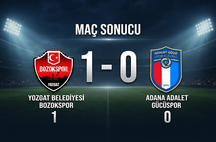 TEK GOLLE 3 PUAN: YOZGAT BOZOKSPOR 1 - ADANA ADALET GÜCÜSPOR 0