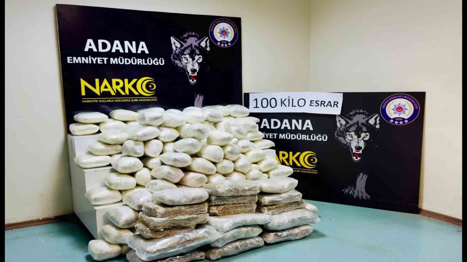 ADANA’DA DEV OPERASYON: 100 KİLOGRAM ESRAR ELE GEÇİRİLDİ