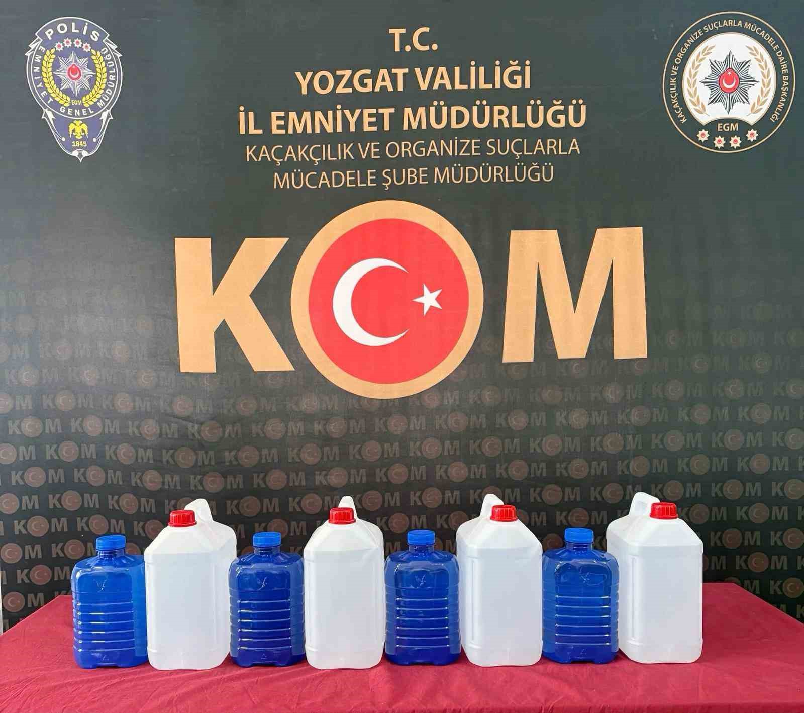YOZGAT’TA 30 LİTRE KAÇAK ETİL ALKOL ELE GEÇİRİLDİ