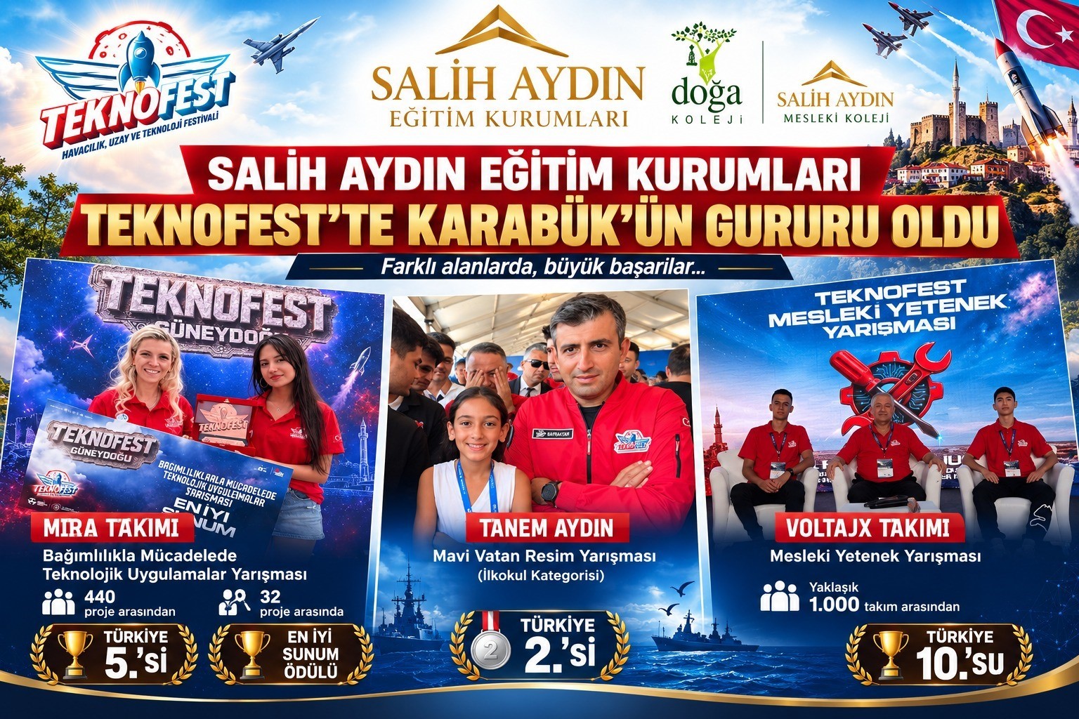 KARABÜKLÜ ÖĞRENCİLER TEKNOFEST 2026’DAN DERECELERLE DÖNDÜ