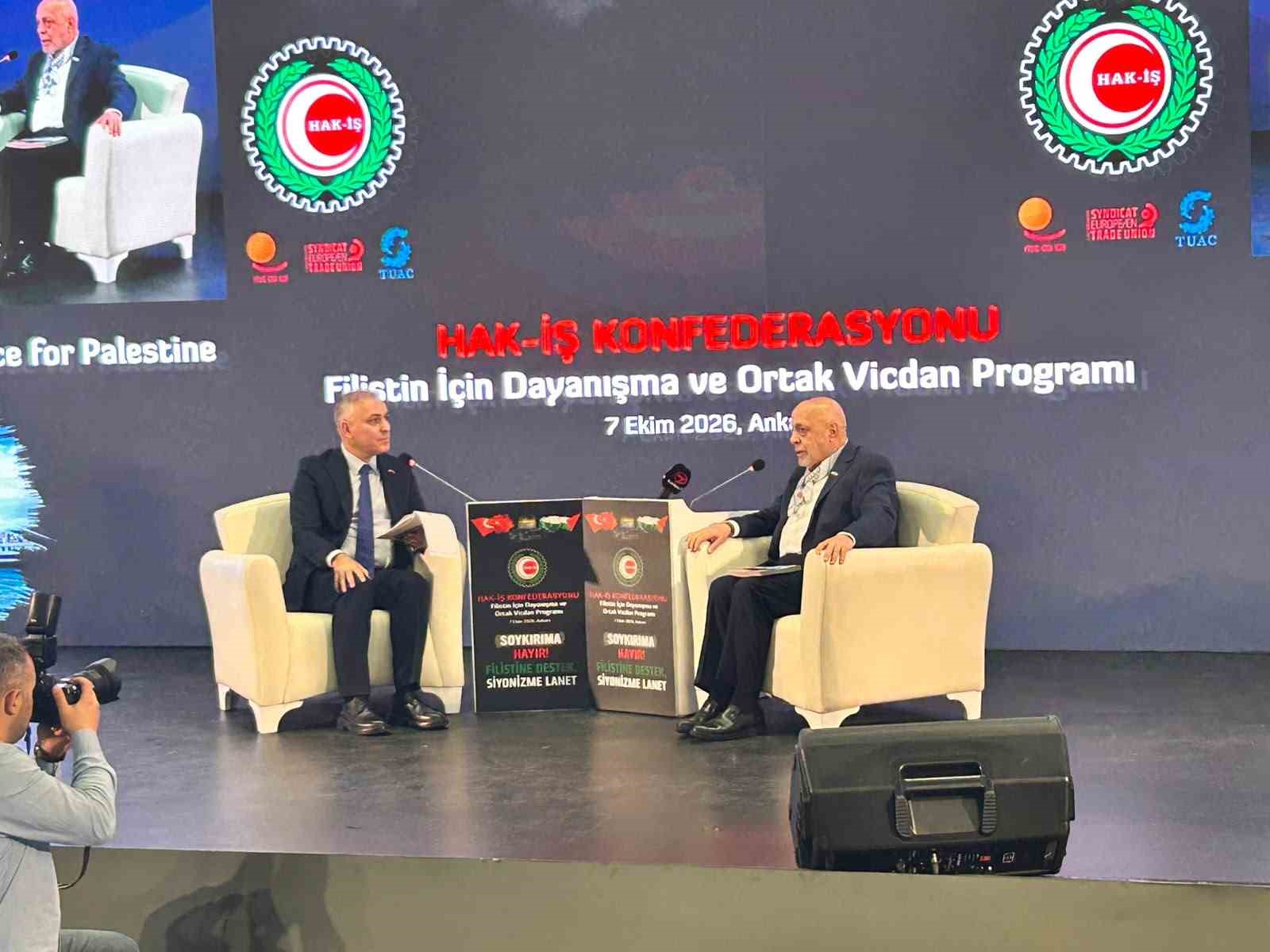 HAK-İŞ GENEL BAŞKANI ARSLAN: "SUMUD, DÜNYANIN SESSİZ KALDIĞI BİR DÖNEMDE FİLİSTİN DAVASINA SAHİP ÇIKAN KAHRAMAN BİR KURULUŞTUR"