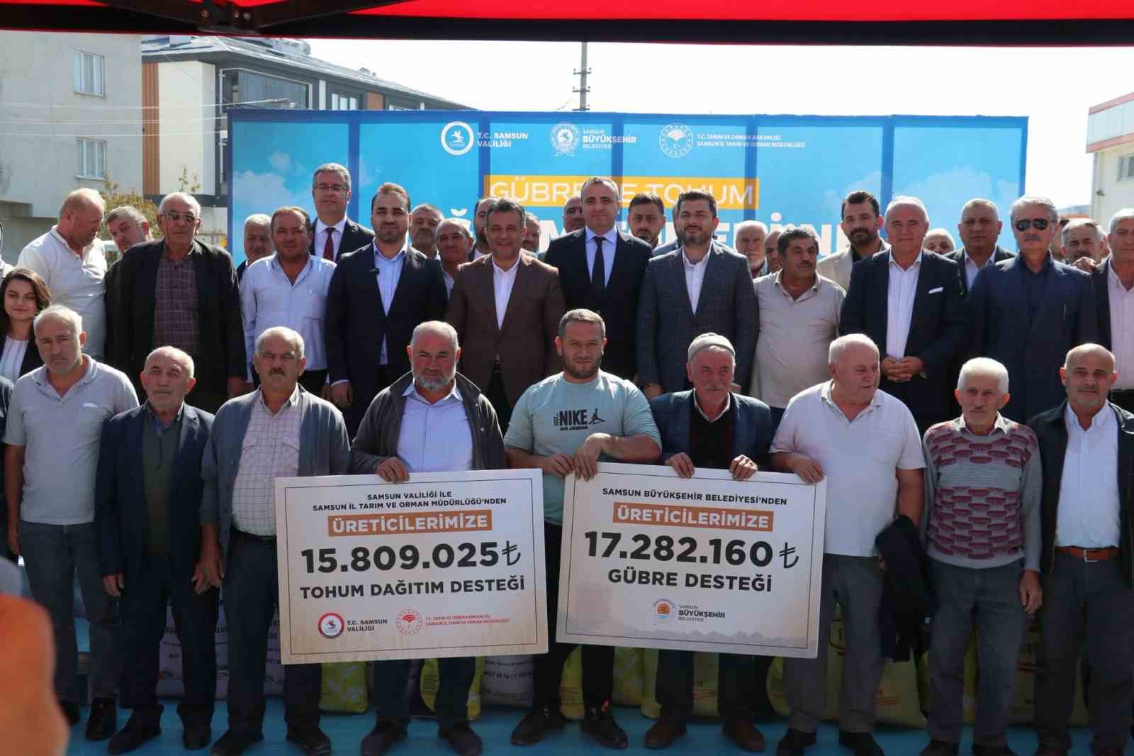 SAMSUN’DA BİN 757 ÜRETİCİYE TOHUM VE GÜBRE DESTEĞİ