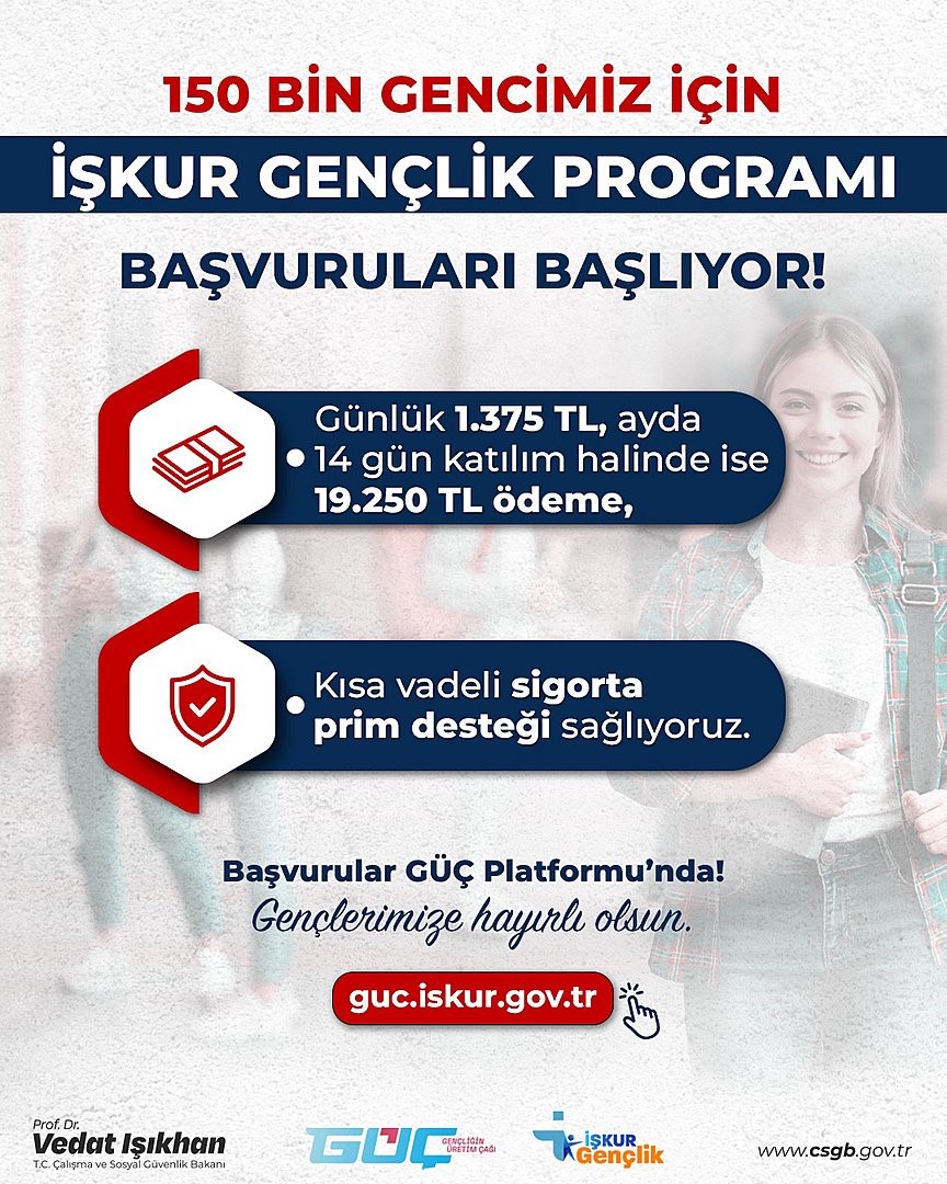 İŞKUR GENÇLİK PROGRAMI İÇİN YENİ DÖNEM BAŞVURULARI BAŞLIYOR