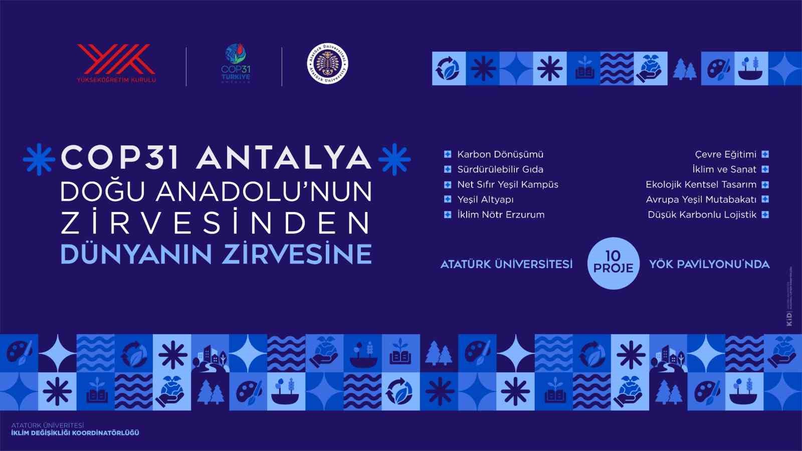 ATATÜRK ÜNİVERSİTESİNDEN COP31’E 10 TEMATİK PROJE