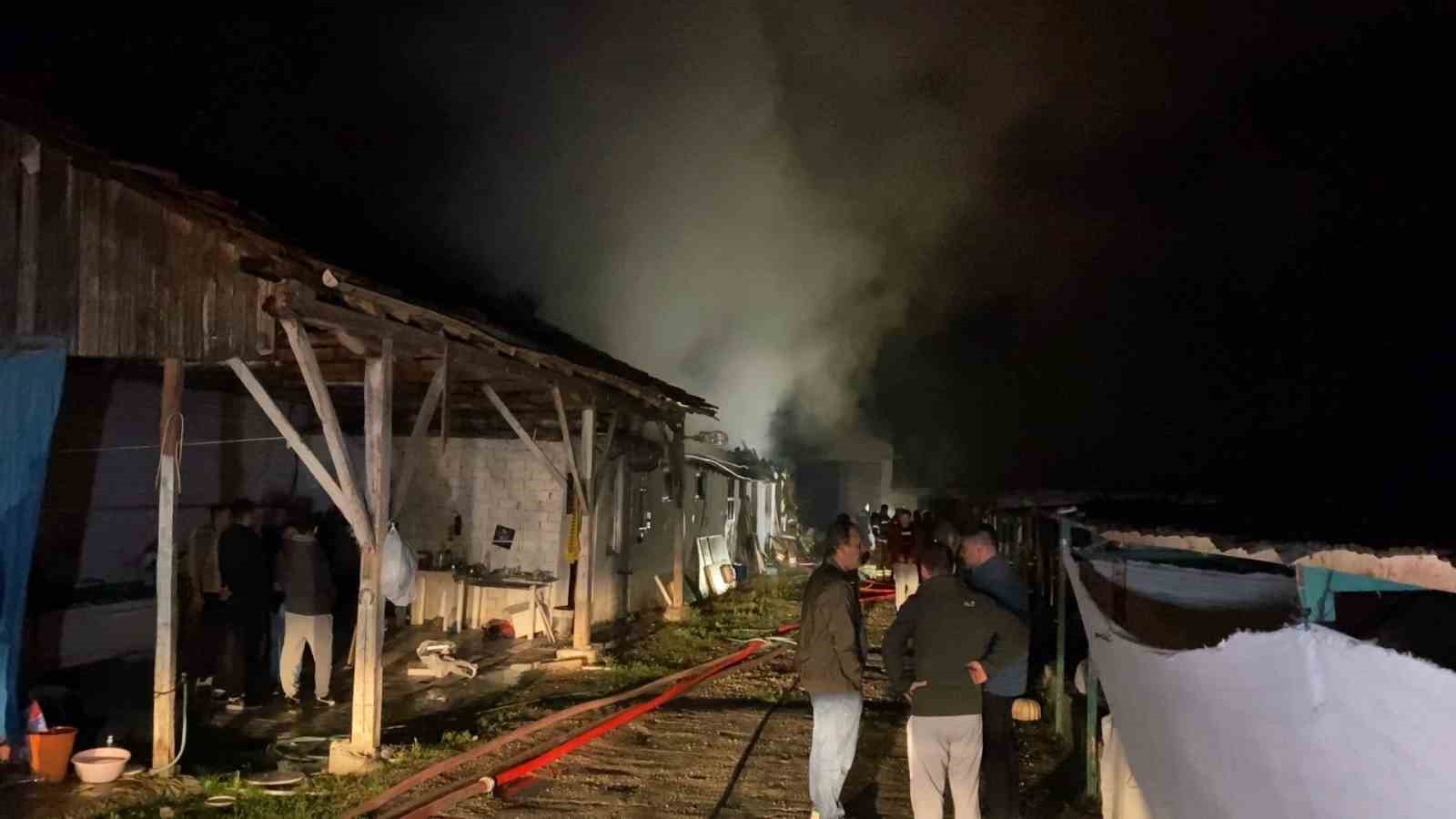 BURSA’DA HAYVAN ÇİFTLİĞİ ALEVLERE TESLİM OLDU