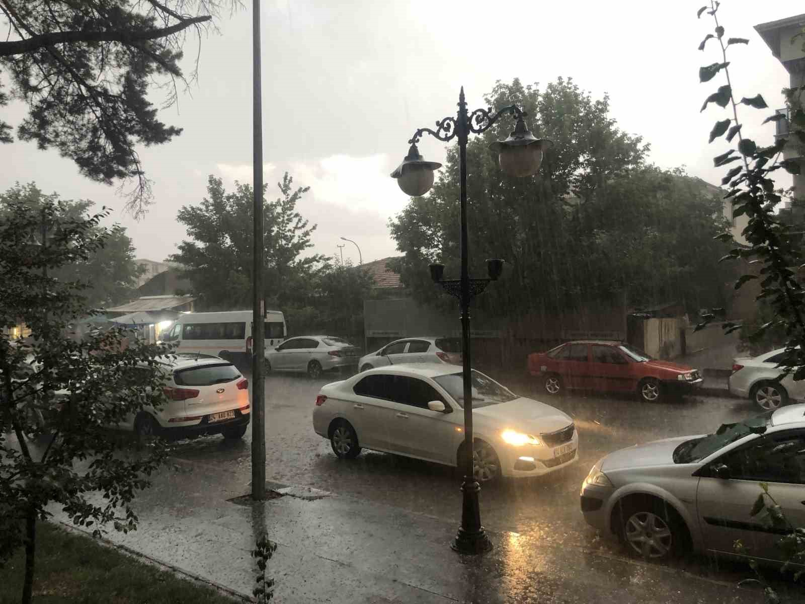 ERZİNCAN’DA FINDIK BÜYÜKLÜĞÜNDE DOLU YAĞDI
