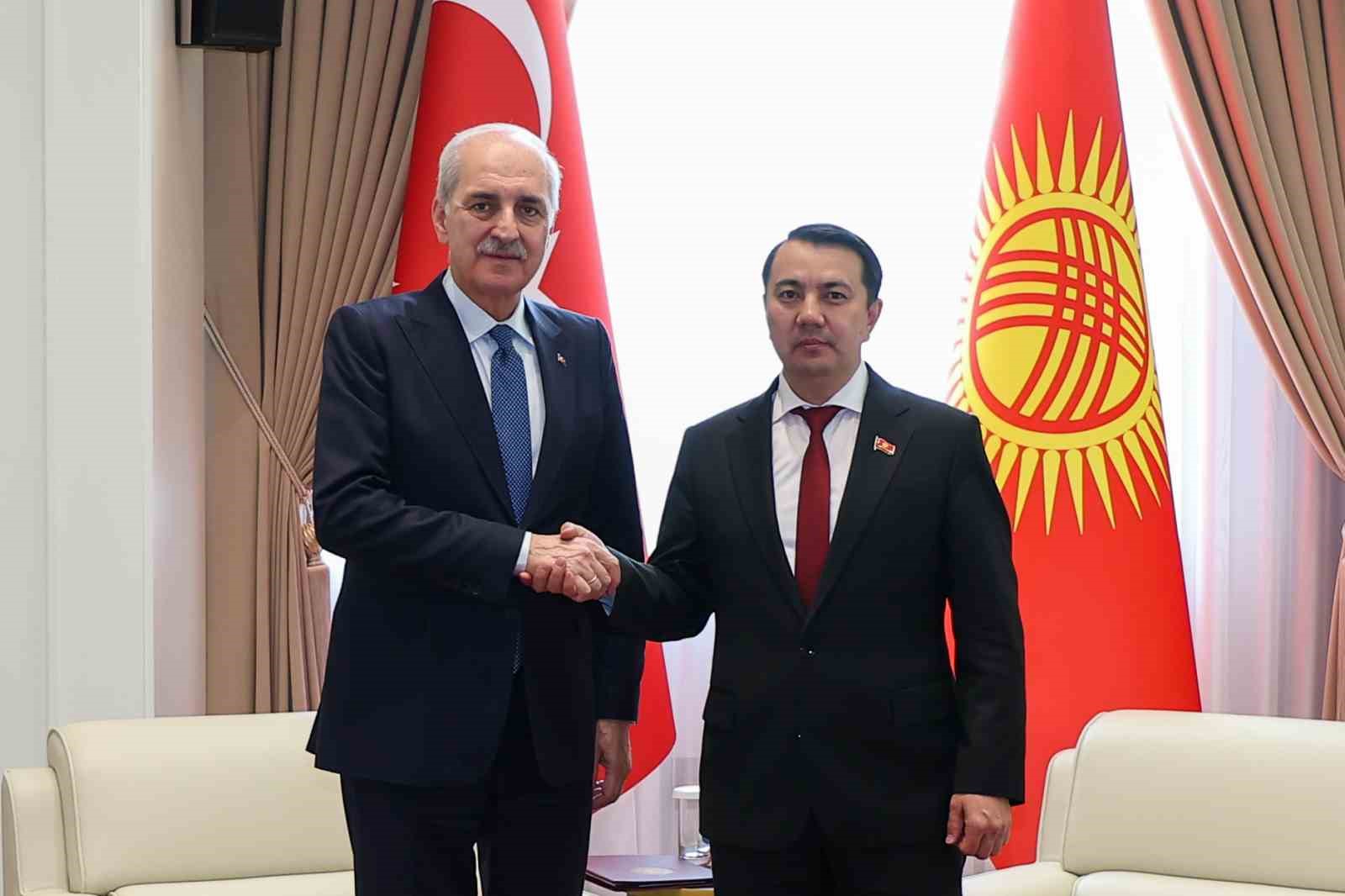 TBMM BAŞKANI KURTULMUŞ, KIRGIZİSTAN JOGORKU KENEŞ BAŞKANI MAMATALİEV İLE GÖRÜŞTÜ