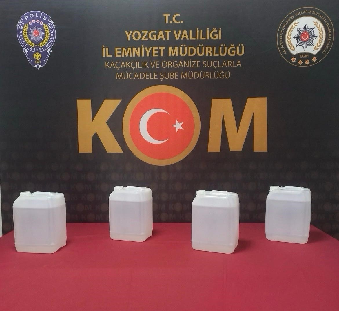 YOZGAT’TA 20 LİTRE ETİL ALKOL ELE GEÇİRİLDİ
