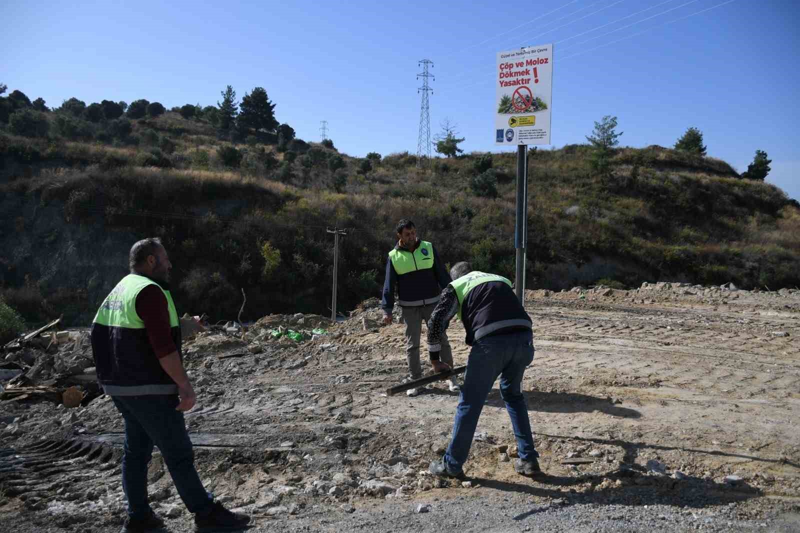 KUŞADASI BELEDİYESİ’NDEN KAÇAK MOLOZ DÖKÜMÜNE KARŞI SEFERBERLİK