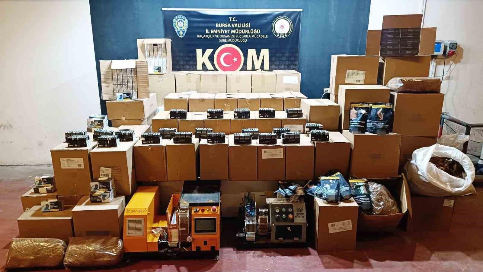 BURSA’DA KAÇAK SİGARA VE TÜTÜN OPERASYONU: 4 ŞÜPHELİ YAKALANDI
