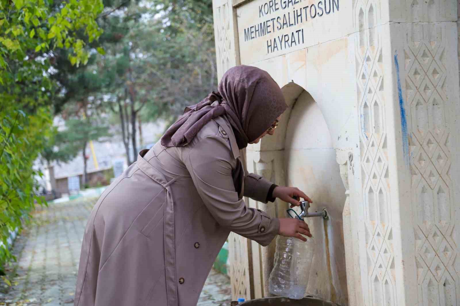 GÜMÜŞHANELİ KADIN SANATÇI, UNUTULMAYA YÜZ TUTAN MEZARLARI VE ÇEŞMELERİ YENİLİYOR